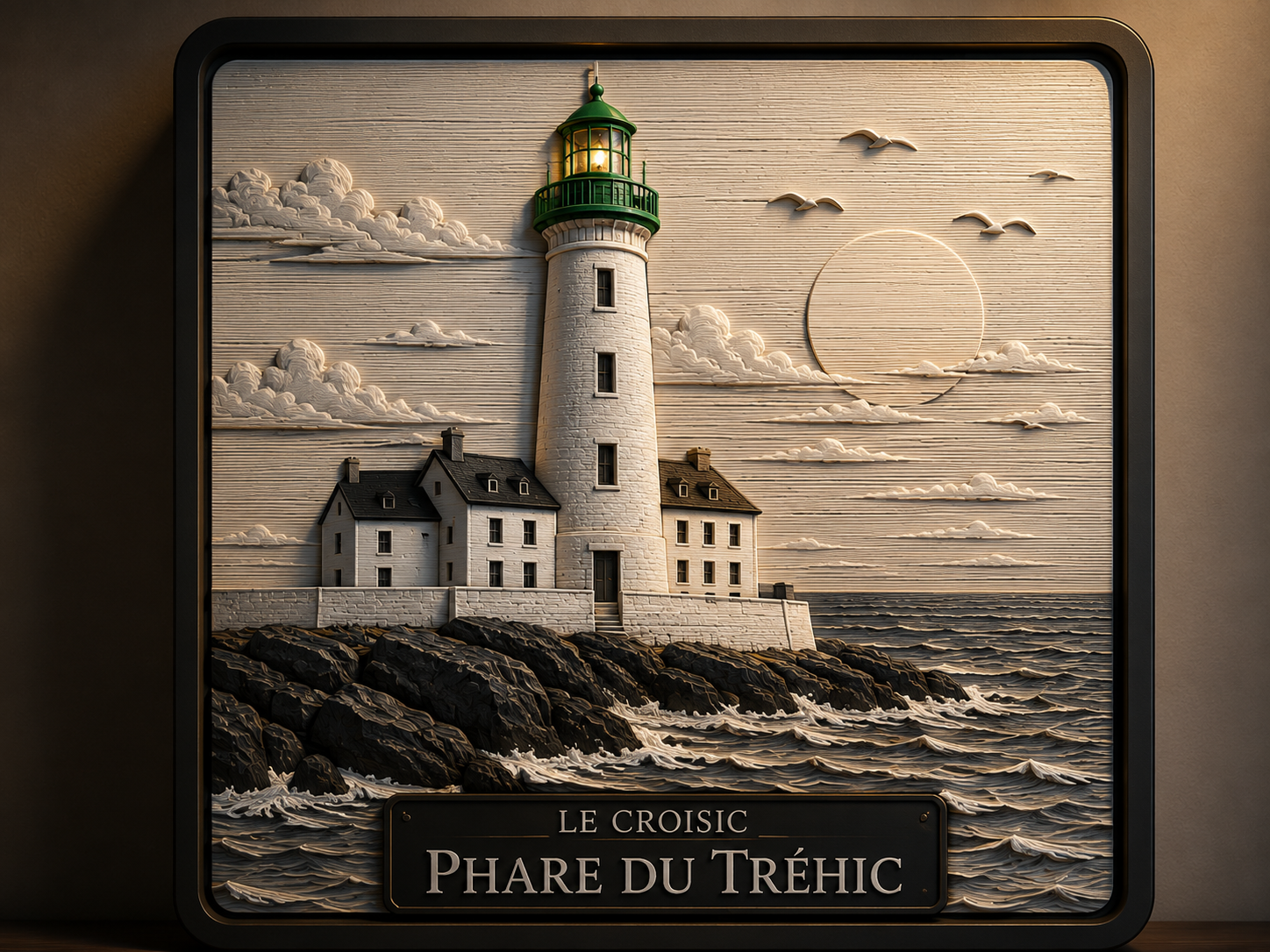 Œuvre murale représentant le phare du Tréhic au Croisic réalisée par ArtTree Forge